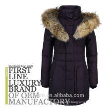 Big Real Wolf Fur Collar Mulher Goose Down Jacket para inverno frio